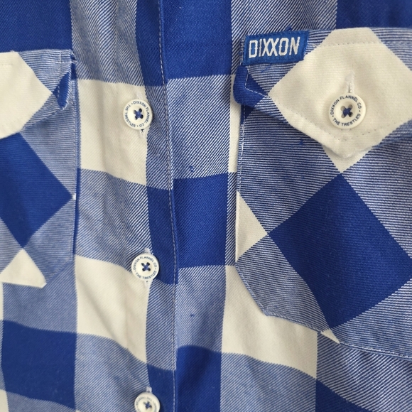Dixxon Womens The Trestles Flannel Long Sleeve Shirt Blue White Plaid Size Small - Picture 3 of 11